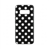 OBtech protective shell for Samsung Galaxy S8 featuring a classic black and white polka dot pattern