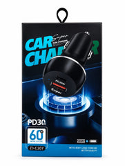 ZD-C207 is a Dual-Port Fast Car Charger