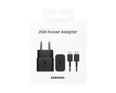OBtech Samsung 25W Super Fast Charging power adapter and USB-C cable in retail packaging