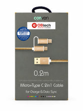 Conven Type-C 3 in1 Cable for Charge & Data Sync