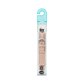 OBtech FIZZ light pink textured leather smart watch strap in clear retail packaging with a polished metal buckle