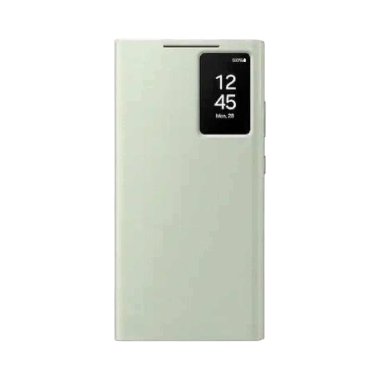 OBtech Samsung Galaxy S24 Ultra Smart View Wallet Cover in light green with an interactive display window.