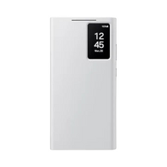 OBtech white Samsung Galaxy S24 Ultra Smart View Wallet Cover with interactive display window