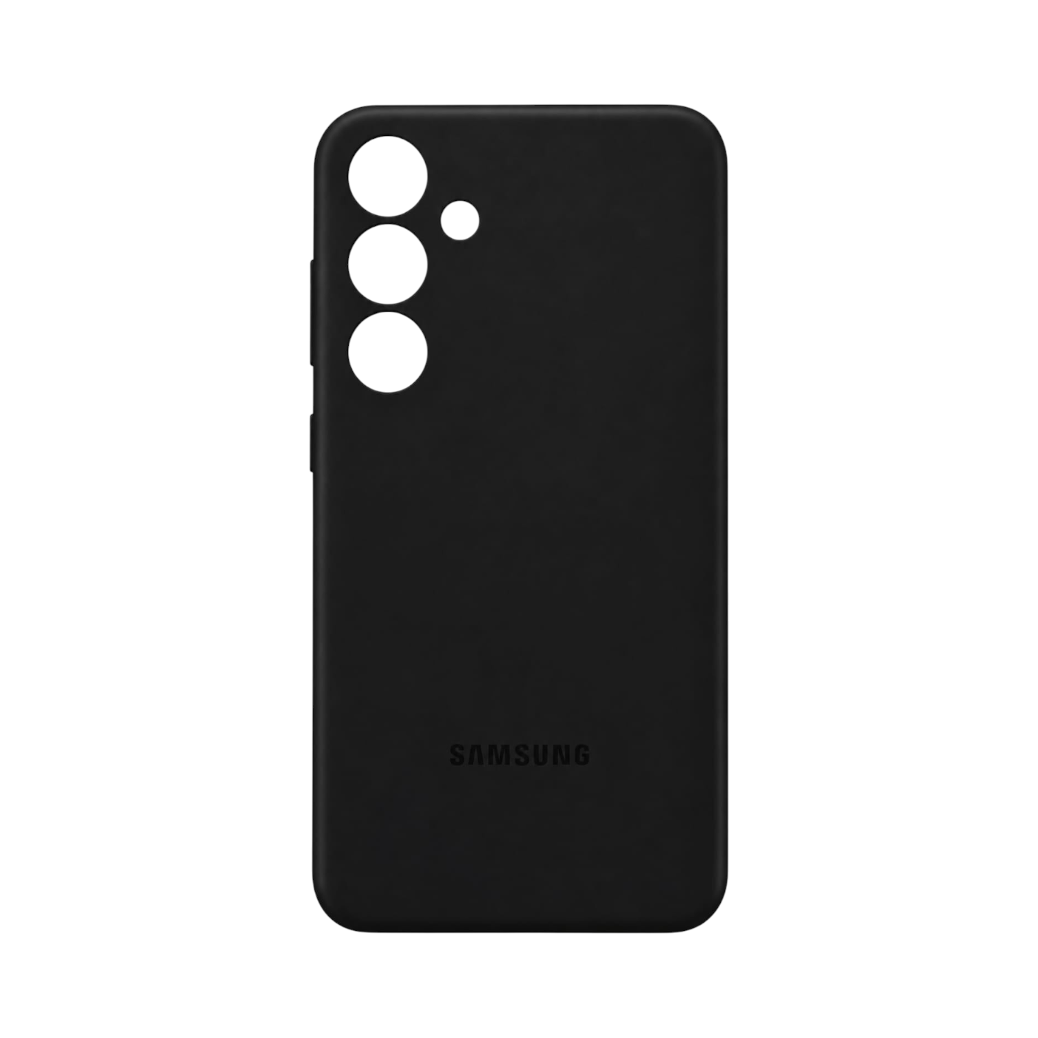 OBtech Samsung Galaxy S26 silicone cover in matte black with precise camera cutouts and a minimalist design.