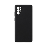 OBtech PULOKA matte black leather-texture silicone case for Samsung Galaxy Note 10 Plus with camera cutouts