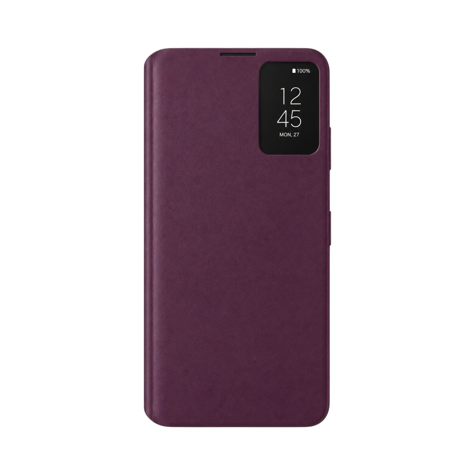 OBtech Samsung Smart Clear View Cover for Galaxy S22+ in dark purple with interactive translucent display window
