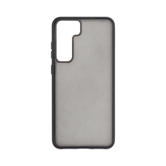 OBtech Samsung Galaxy S22+ case in a sleek smoked black translucent finish with a slim, shock-absorbing TPU design.