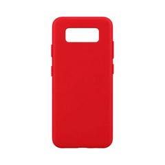 OBtech red liquid silicone case for Samsung Galaxy S8 with a soft-touch matte finish and slim form-fitting design.