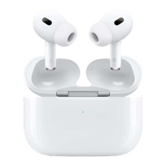 OBtech white wireless earbuds with charging case featuring touch controls and in-built microphone