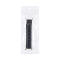 OBtech soft black cotton watch strap for Apple and Galaxy watches in clear plastic packaging
