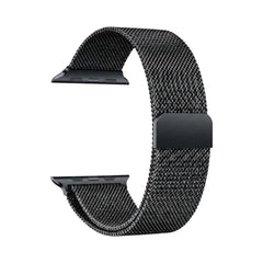 OBtech black stainless steel Milanese mesh smartwatch strap with a secure magnetic clasp