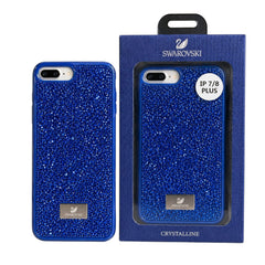 OBtech blue Swarovski crystal iPhone 7/8 Plus glitter case with matching retail packaging
