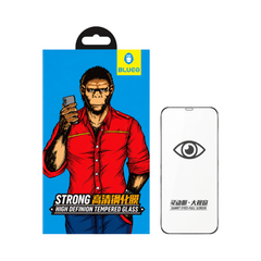 OBtech BLUEO high definition tempered glass screen protector for iPhone with illustrated monkey packaging