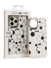 OBtech floral iPhone 12 Pro protective case with white and black flower pattern in retail packaging