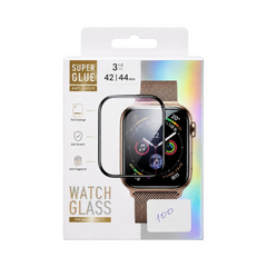 OBtech full glue HD clear smartwatch screen protector in retail packaging for 42mm and 44mm watch models