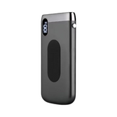 OBtech G-CASE 10000mAh portable power bank in dark grey with a digital LED battery percentage display