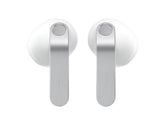 OBtech Galaxy Buds4 wireless earbuds featuring a white ergonomic body and a brushed metal blade stem design.