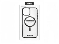 OBtech transparent MagSafe compatible case for iPhone 16 Pro in retail packaging with black frame details
