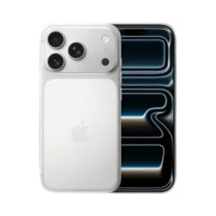 OBtech iPhone 17 Pro smartphone in silver with a triple-lens camera system and Super Retina display