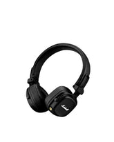 OBtech Marshall Major IV wireless on-ear headphones in black with textured finish and gold control knob.