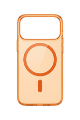 OBtech Millkin iPhone 17 Pro Max transparent orange polycarbonate phone case with magnetic charging ring