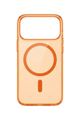 OBtech Millkin iPhone 17 Pro Max transparent orange polycarbonate phone case with magnetic charging ring