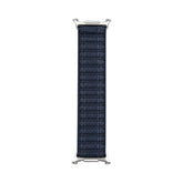 OBtech navy blue breathable cotton watch strap for Apple and Galaxy smartwatches with silver metal connectors