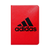 OBtech red protective book cover for Samsung T825 tablet featuring a black adidas logo and textured finish