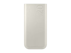 OBtech Samsung 20,000mAh portable battery pack in beige with a sleek, minimalist design and embossed capacity label.