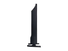 Side profile of the slim black Samsung 32 inch T5300 HD Smart TV with stand from OBtech