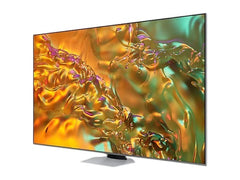 OBtech Samsung 65 inch QLED Q80D 4K Smart TV with slim bezel-less design displaying vibrant abstract liquid gold art
