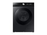 OBtech Samsung AI Eco bubble washer dryer combo in sleek black with a tempered glass door and digital control panel.