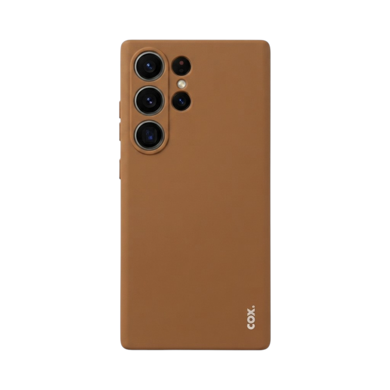 OBtech brown protective phone case for Samsung Galaxy S25 Ultra with precise camera cutouts on a white background