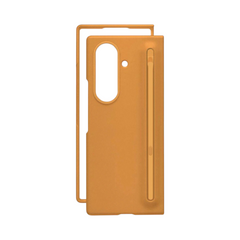 OBtech orange protective case for Samsung Galaxy Z Fold 7 with an integrated S Pen slot and slim ergonomic design