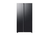 OBtech Samsung 655L side-by-side refrigerator in a sleek dark grey finish with a modern minimalist design