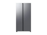 OBtech Samsung 655L side-by-side refrigerator in a sleek silver finish with a modern minimalist design