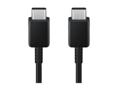 OBtech Samsung USB-C to USB-C 3A charging cable connectors in black with durable strain relief design