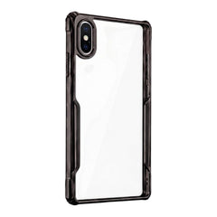 OBtech transparent smartphone case with a sleek black shock-absorbing border and clear back panel.