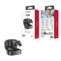 OBtech Ven-Dens VD-MIC026 dual wireless microphone set with charging case and retail packaging for content creation.