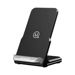 OBtech ZINO Series black wireless fast charging pad for smartphones with a sleek, compact upright design.