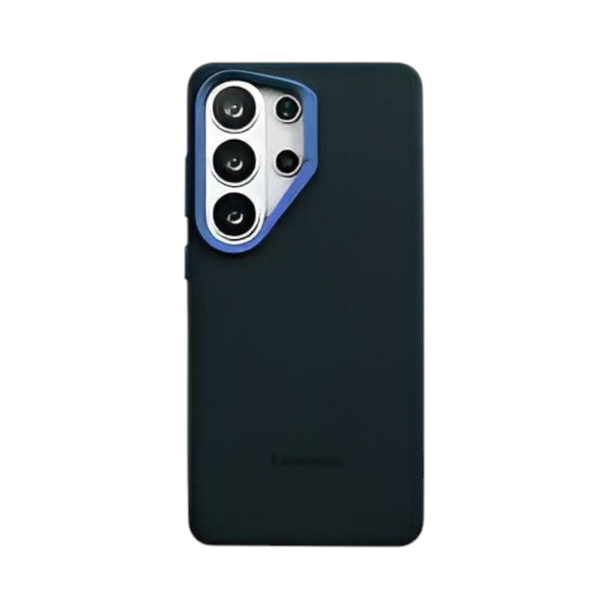 OBtech vegan leather case for Samsung Galaxy S26 Ultra in black with a blue camera frame accent