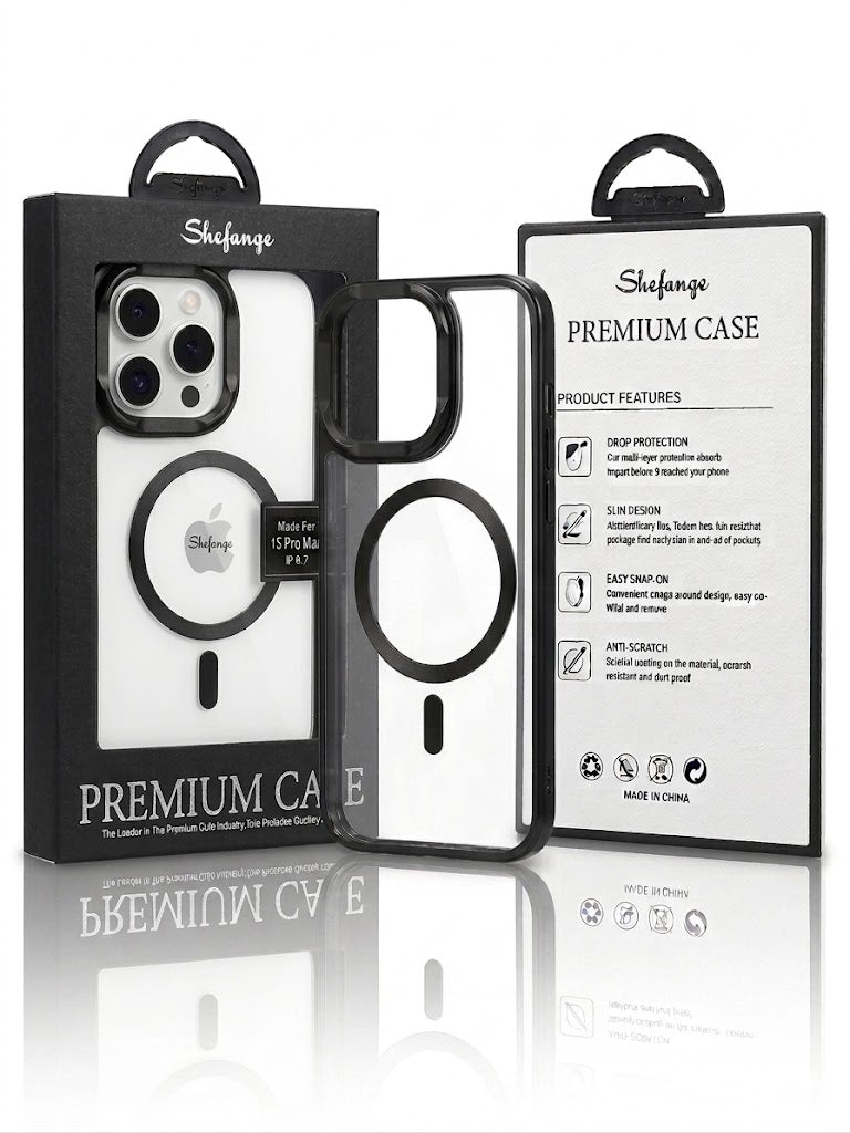Shefange Transparent with Multi Color Borders iPhone Cover
