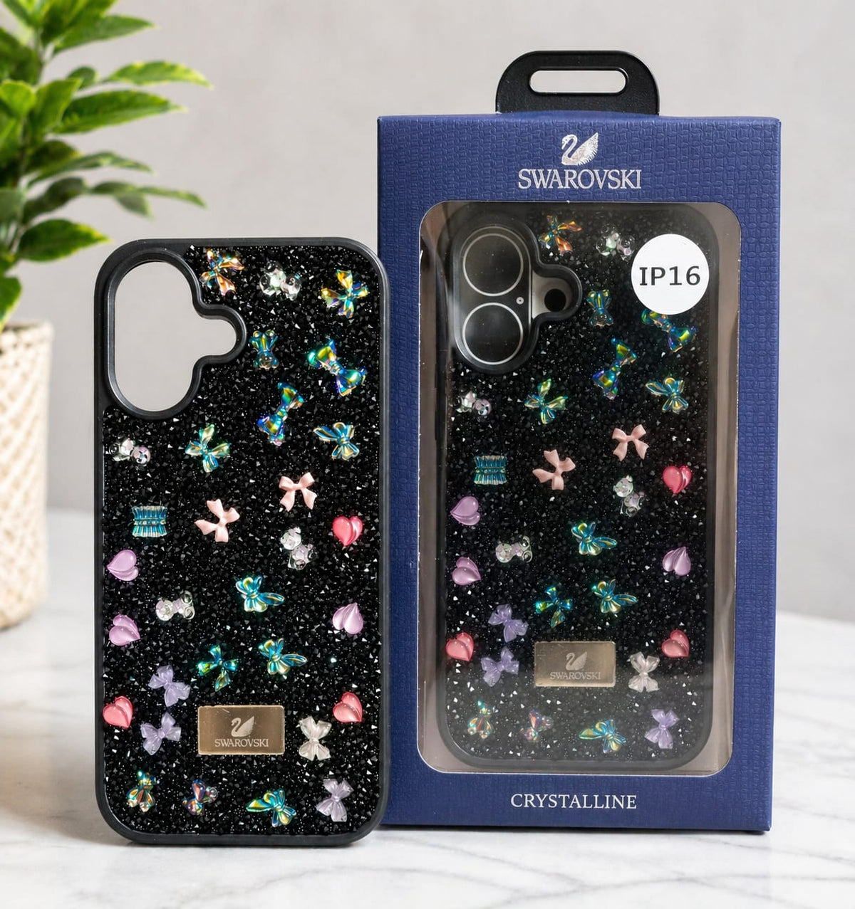 iPhone 16 Black Glitter Color Case