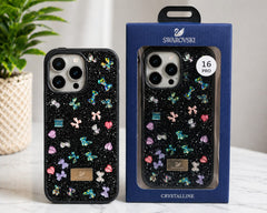 iPhone 16 Black Glitter Color Case