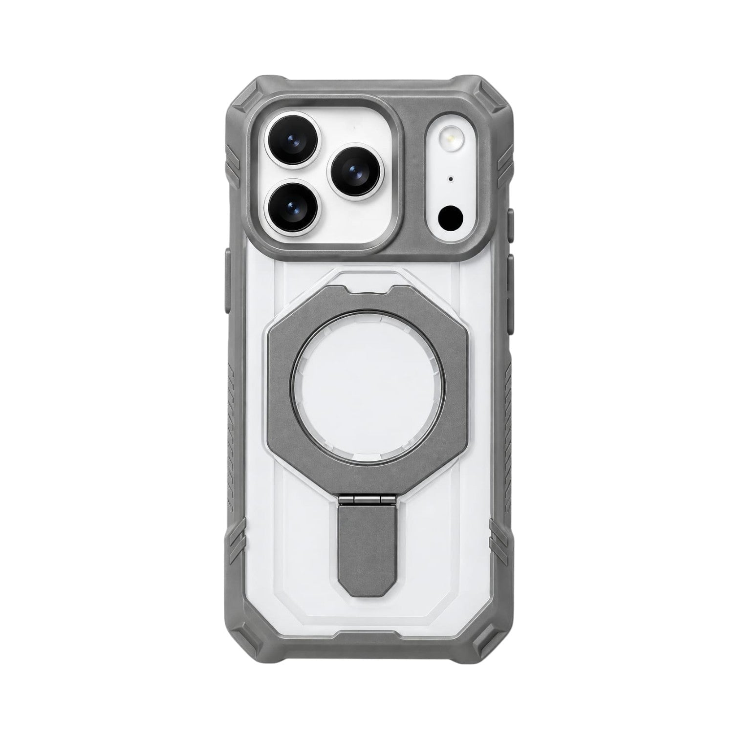 OBtech Kehumei rugged armor case for iPhone 18 Pro Max in black and clear with integrated kickstand and camera guard