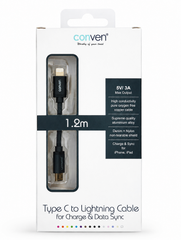 Conven Type-C to Lightening 1.2m Cable For Change And Data Sync