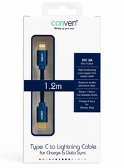 Conven Type-C to Lightening 1.2m Cable For Change And Data Sync