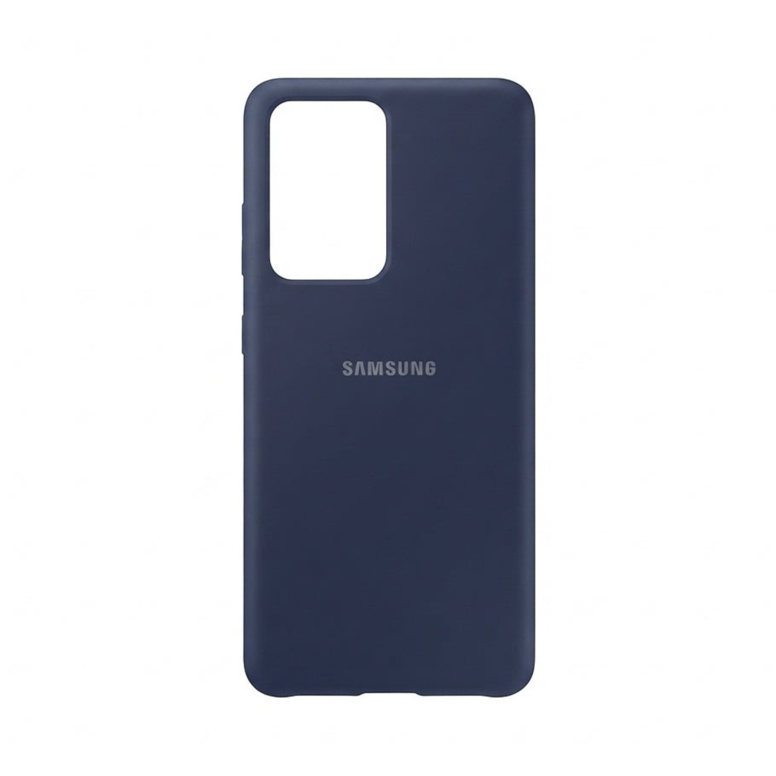 OBtech navy blue silicone protective cover for Samsung Galaxy S20 Ultra with precise camera and port cutouts