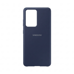 OBtech navy blue silicone protective cover for Samsung Galaxy S20 Ultra with precise camera and port cutouts