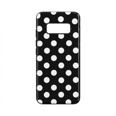 OBtech protective shell for Samsung Galaxy S8 featuring a classic black and white polka dot pattern